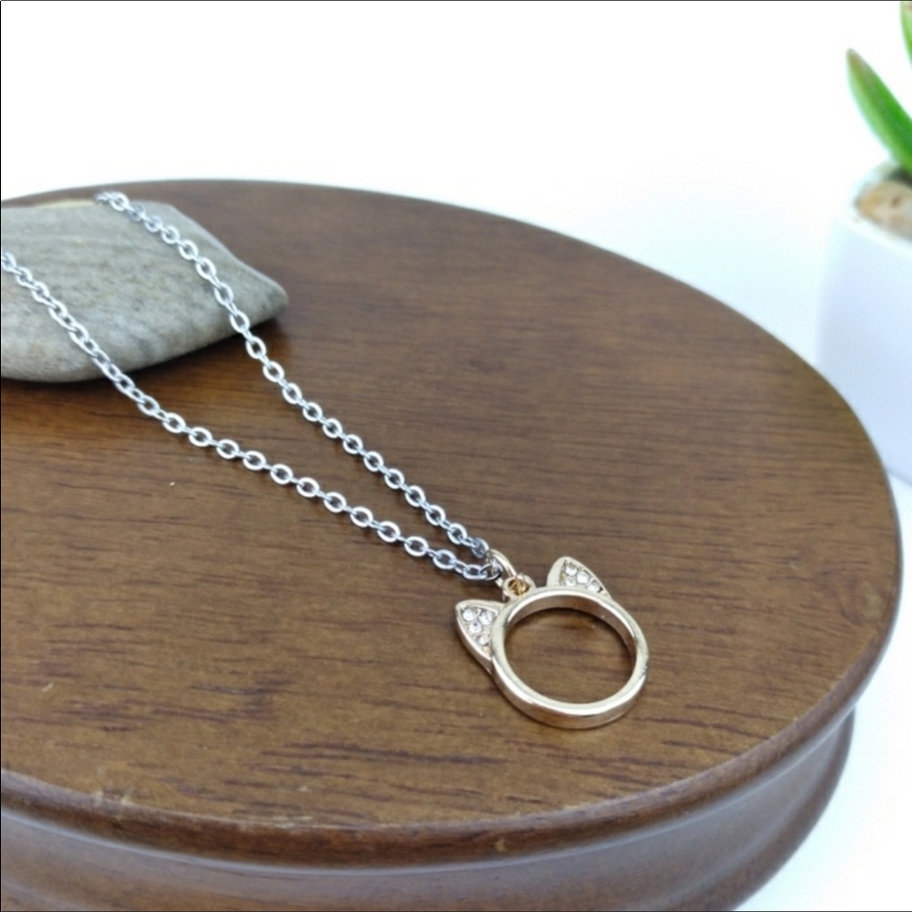 Cat Rings Charm Necklace